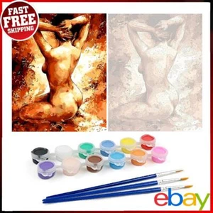 Malen nach Zahlen Kit zum Selbermachen nackte Frau handbemalt Leinwand Öl Kunst Bild - Bild 1 von 12