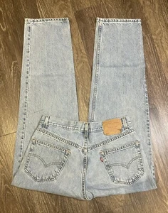Vintage 90s Levi's 550 Relaxed Fit Blue Light Wash Tapered USA Mens 34x31 VTG - Picture 1 of 9