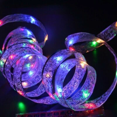 Silk Ribbon LED String Light 4M 40 LEDs Brass Wire Light Christmas Tree Decor - Image 1 of 4