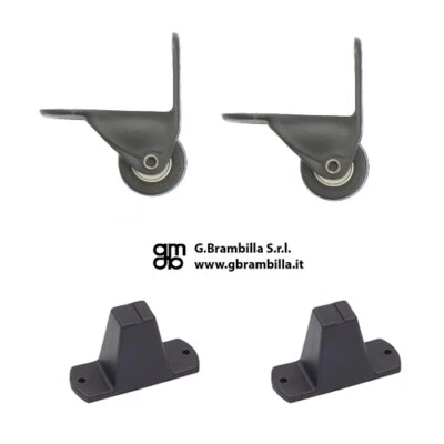 2 RUOTE + 2 PIEDINI PER FLIGHT CASE CASSE VALIGIE BAULI TROLLEY