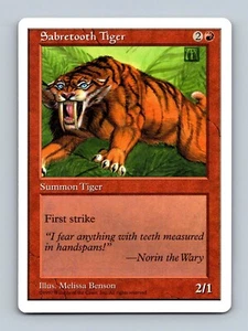 Magic The Gathering MTG - Sabertooth Tiger - 5th Edition 1997 - Picture 1 of 2