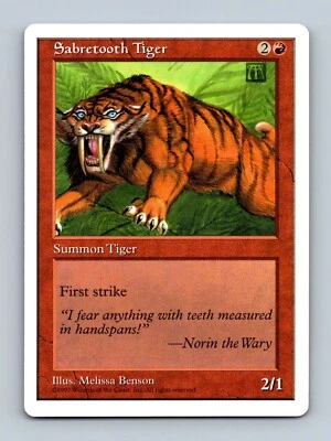 Magic The Gathering MTG - Sabertooth Tiger - 5th Edition 1997 - Image 1 of 2