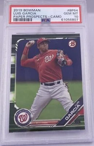Bowman Luis Garcia Paper Prospects-Camo 2019 #BP64 Gem Mt PSA 10 MLB Philadelphi - Bild 1 von 2