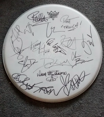 big 4 METALLICA anthrax MEGADETH  Slayer SIGNED AUTOGRAPH DRUMHEAD DH6 Cover