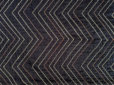 Threshold King Blanket Cotton Navy Blue With Red & White Stripes - Image 1 of 4