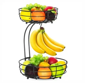 Obstkorb Gemüsekorb Aufbewahrungskorb Obst-Etagere Obstschale 2-stöckig - Bild 1 von 6
