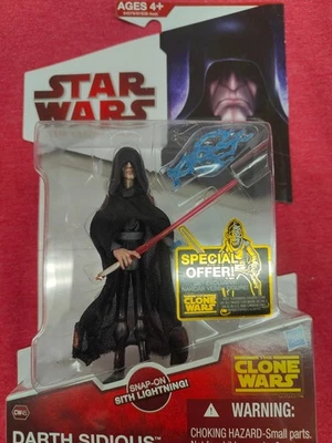 Darth Sidious Figure 2009 Hasbro Star Wars The Clone Wars CW45  NEW MOC - Image 1 of 3