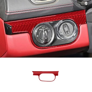 2X Red Carbon Fiber Lighting Control Frame Cover Trim For Porsche 718 2016-2022 - Picture 1 of 12