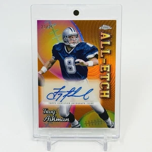 2024 Topps Chrome Troy Aikman All-Etch Auto Orange Refractor #’d 23/25 - Bild 1 von 2