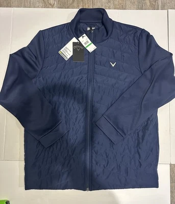 NWT Callaway Chevron Quilted Puffer Zip Jacket Hybrid Peacoat Blue Men's Large - Image 1 of 4