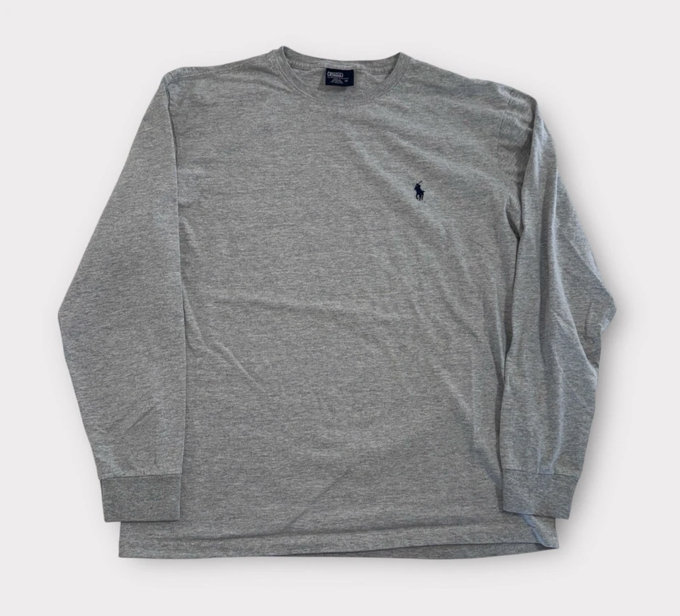 Camiseta Polo Ralph Lauren Vintage Talla S/M Gris Manga Larga Foto 1 de 4