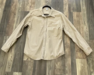 Gap The Factory Beige Corduroy Snap Button Up Shirt size XL - Foto 1 di 7