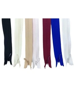 Lampo Chiusura Cerniera Fissa Zip Catena 4 Invisibile Fettuccia Tessuto 80 Cm TR - Imagen 1 de 24