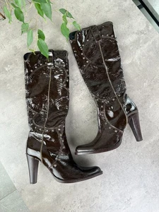 Botas vintage de charol para mujer talla 38 - Imagen 1 de 7