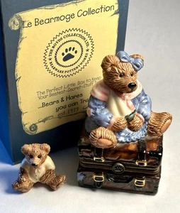 Boyds Bear Treasure Boxes Bailey Bear with Suitcase Hinged Box #392008 - Picture 1 of 2