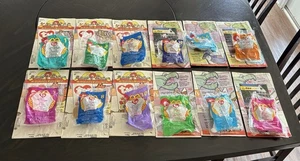 McDonald's Happy Meal Ty Teenie Beanie Baby Bags 1999 vintage With All 12 Toys - Picture 1 of 13