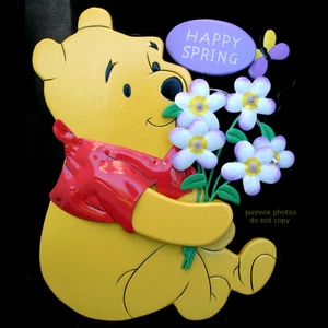 NIB Vintage 12" Winnie The Pooh Lighted Home Decor Spring Flowers Table/Wall Art - Picture 1 of 12