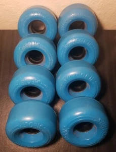 Vintage 1970's Sure-Grip Aerobic Skate Wheels - Set Of 8 Unused Rare Color BLUE - Picture 1 of 18