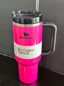 NEW NEON ELECTRIC PINK Stanley Cup 40oz Quencher H2.0 FlowState Tumbler - Picture 1 of 15