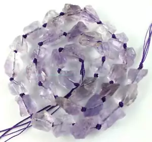 Nugget Baroque 8-13mm Natural Light Amethyst Rough Gemstone Beads 16'' - Picture 1 of 1