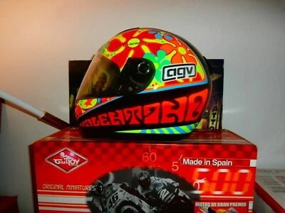 VALENTINO ROSSI LOT AGV FULL SZ L FLOWER POWER HELMET & Guiloy 1/6 HONDA NSR 500 - Image 1 of 4