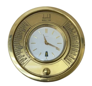 Rare Alfred Dunhill World Time Desk Clock Calendar - Picture 1 of 12