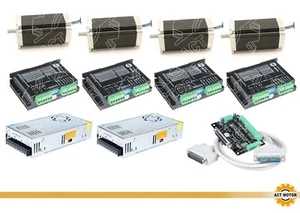 DE Free 4Axis Nema23 CNC Kit 23HS2442J3 112mm 425oz-in 4.2A Keyway φ 8mm DM542 - Bild 1 von 11