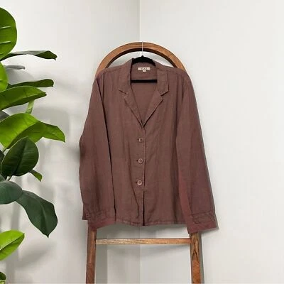 Flax LARGE 100% Linen Lightweight Blazer Jacket in Rosewood - Image 1 of 4