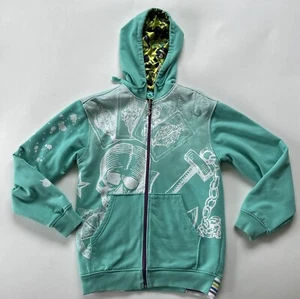G-Unit Mens Large Heavyweight Full Zip Skull Hoodie Reversible Satin Paisley - Picture 1 of 13