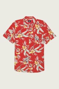 ONEILL Boy's S/S Button Shirt PAPA SEAN - RED - XLarge - NWT