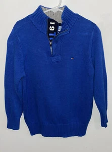 Tommy Hilfiger Kids Boys -Size 4 -Quarter Zip Sweater -Blue -Gently Used - Picture 1 of 5