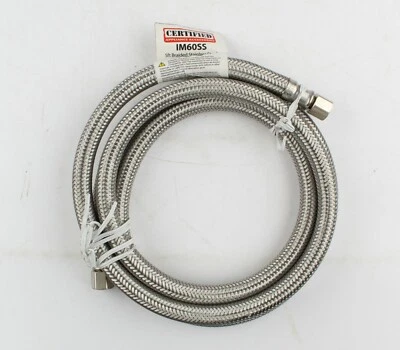 *Aparato certificado 5 pies Conector para hacer hielo de acero inoxidable trenzado IM60SS Foto 1 de 2