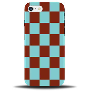 Claret and Blue Phone Case Cover Brown Chequered Design Pattern Squares B726