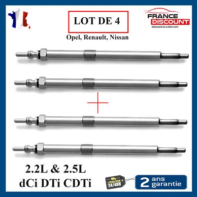 Bougie de préchauffage pour Renault Espace 2,2 Dci Master Movano Trafic 2,5 Cdti - Photo 1/4