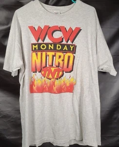 Vintage Rare 90s Wrestling WCW Monday Nitro Shirt SIZE XL Single stitch Gray K32 - Picture 1 of 5