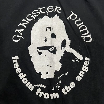 GANGSTER PUMP Vintage 90s T Shirt Freedom From The Anger RARE Thrash Punk Alt XL - Image 1 of 4