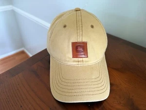 Mens New John Deere Leather Patch Canvas Type Hat Cap Tan Khaki - Picture 1 of 4