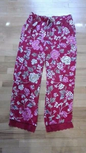 NWT PRIMARK WOMENS LOUNGE PANTS CAMI RED FLORAL S M - Picture 1 of 3