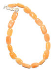 925 Silver Lock 8&quot; Strand Bracelet Natural Yellow Sapphire Gemstone 7-9 mm Beads