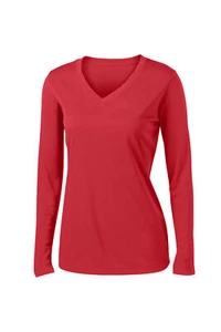Sport-Tek Ladies Long Sleeve V-Neck Tee XS-4XL. LST353LS - Picture 1 of 9