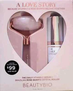 BEAUTYBIO The Daily Vitamin C Serum + Brazilian Rose Quartz Crystal Roller Set - Picture 1 of 7