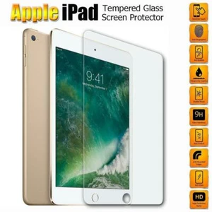 Premium 9H HD Slim Real Tempered Glass Clear Screen Protector For Apple iPad - Picture 1 of 7