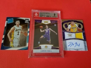 CARTA MAGLIA LONZO BALL Autografo ROOKIE + RC BGS istantanea nuova di zecca 9 + valutazione ottica rc - Foto 1 di 10
