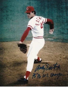 RAWLY EASTWICK   CINCINNATI REDS  1975, 76 WS CHAMPS  ACTION SIGNED 8x10 - Picture 1 of 1