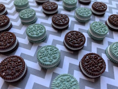 20 piezas. ¡Menta y chispas de chocolate! Galleta miniatura, respaldo plano de resina, cabujón, imitación  Foto 1 de 4