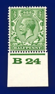1924 SG418 1/2d Verde N33(1) Control B24 Perf 2(c)(I/I) MNH Cat £100 ddhk - Imagen 1 de 3