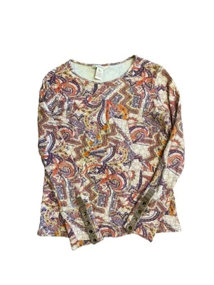 Top térmico Sundance para mujer pequeño cachemir floral naranja púrpura Foto 1 de 4