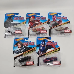 Set of 5 Hot Wheels Marvel Civil War Captain America-Winter Soldier-Vision NIP - Picture 1 of 6