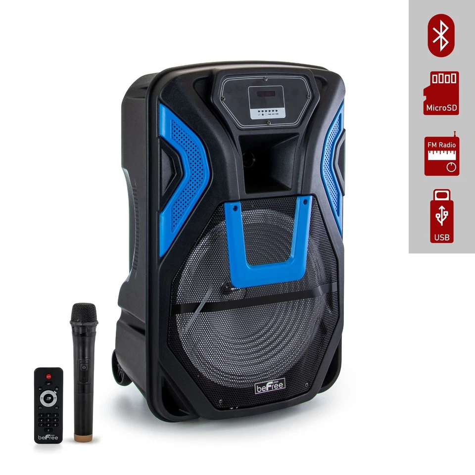 Altavoz portátil Bluetooth 15" 2500W sistema de sonido fiesta PA con entradas SD/FM/USB Foto 1 de 1