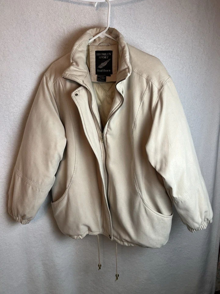 Abrigo Bromley Sport ABAJO Chaqueta Beige Para Mujer XL Bolsillos con Cremallera Completa Foto 1 de 4